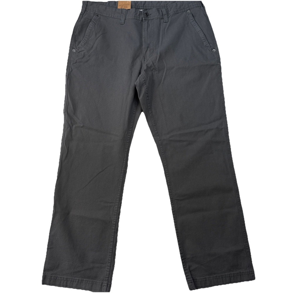 Eddie Bauer Mens 36x30 Canvas Utility Pants Gray Cargo Outdoor Hiking NWT Gray